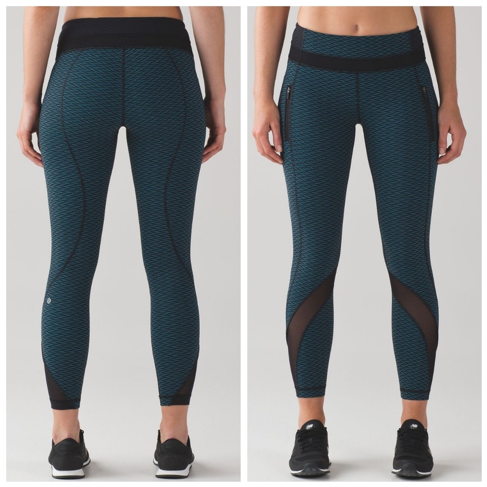Lululemon Inspire Tight IIScore Jacquard Black Indian Ocean / Black